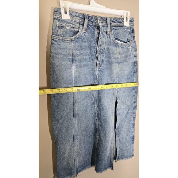 Free People We The Free Womens Long Denim Skirt Size 24 - Picture 9 of 12